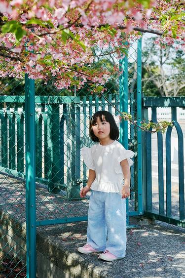 POPLIN RUFFLE T-SHIRT - White by Zara