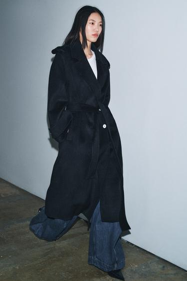 LONG WOOL BLEND COAT ZW COLLECTION LIMITED EDITION - Navy blue by Zara