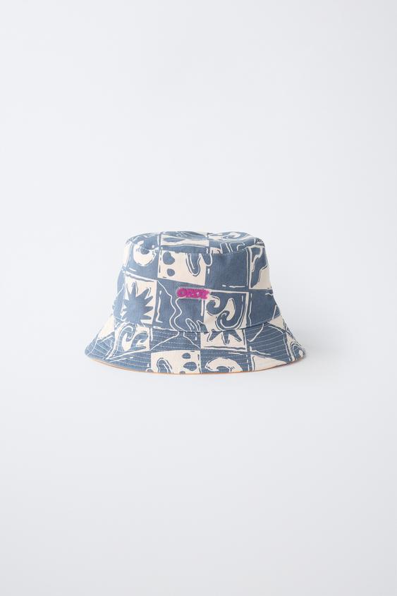 REVERSIBLE LOGO BUCKET HAT - Orange by Zara - Image 0