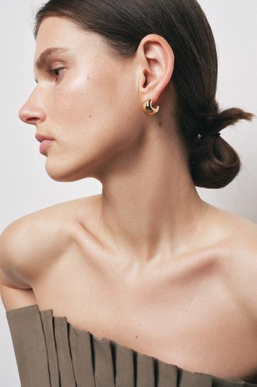 PACK OF HALF-HOOP EARRINGS - Golden by Zara