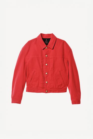 BOXY FIT JACKET WITH PLEATS WILLY CHAVARRIA X ZARA - Dark red by Zara