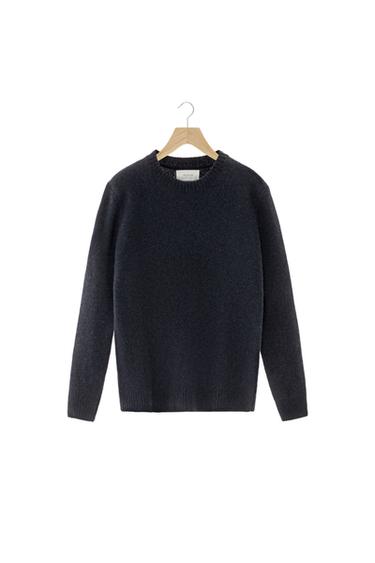 REGULAR FIT 100% WOOL JUMPER - Dark navy by Zara