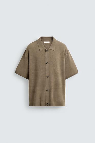 TEXTURED KNIT SHIRT - Stone by Zara