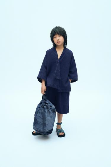 DENIM BERMUDA SHORTS WITH DARTS X FANGLU LIN - Blue by Zara - Image 0