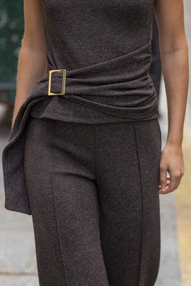 SOFT BUCKLE TOP - brown vigore by Zara