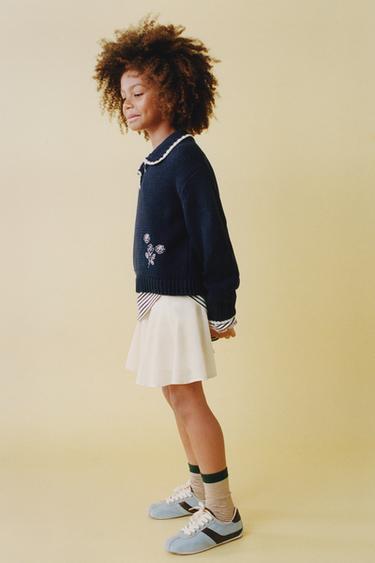 LACE TRIM SKIRT - Ecru by Zara