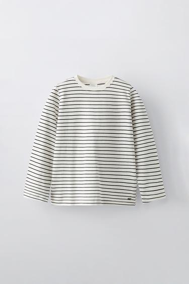 STRIPED T-SHIRT WITH APPLIQUÉ - Stripes by Zara
