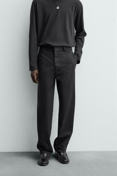 OVERSIZE FIT CHINO TROUSERS - Black by Zara