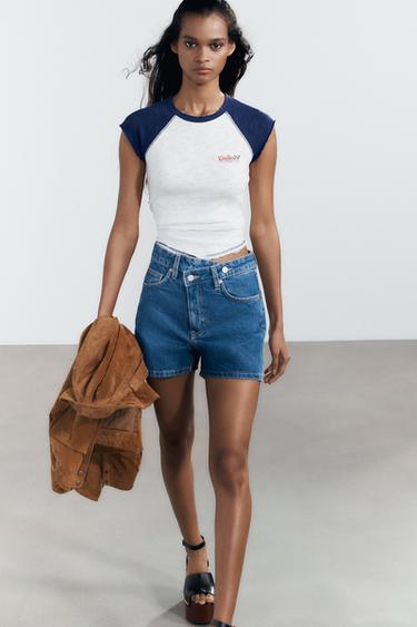 PRINTED T-SHIRT - White / Navy by Zara - Image 0