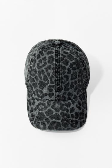 ANIMAL PRINT TWILL CAP - Grey by Zara