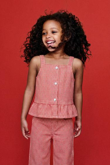 GINGHAM TWILL CULOTTES - Red by Zara