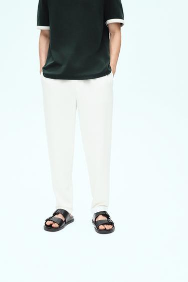 EASY CARE JOGGER WAIST TROUSERS - Oyster-white by Zara
