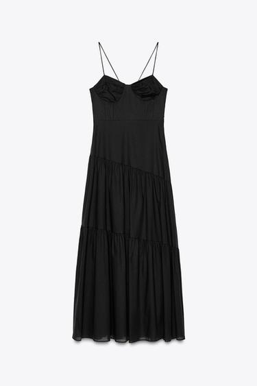 ZW COLLECTION BUSTIER DRESS - Black by Zara