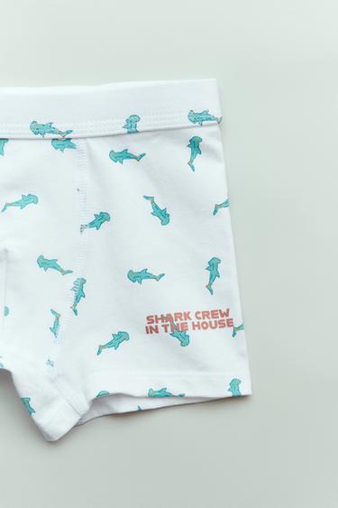 3-6 YEARS/ FIVE-PACK OF SHARK PRINT BOXERS - Multicoloured by Zara