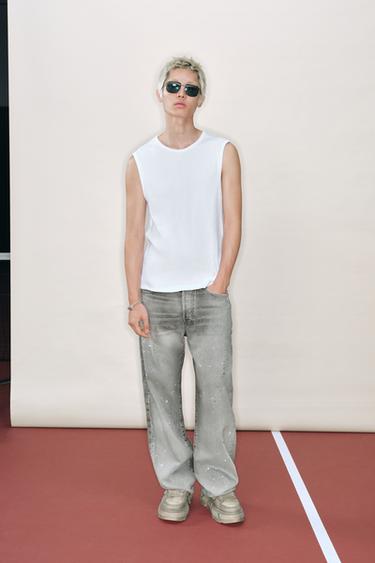 RIBBED TANK T-SHIRT - White by Zara