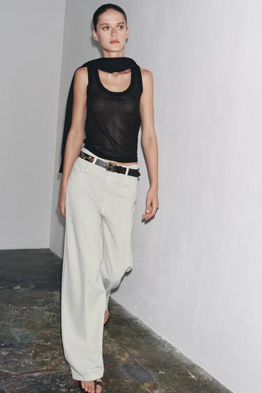 ZW COLLECTION HIGH-WAIST WIDE-LEG JEANS - Light blue by Zara