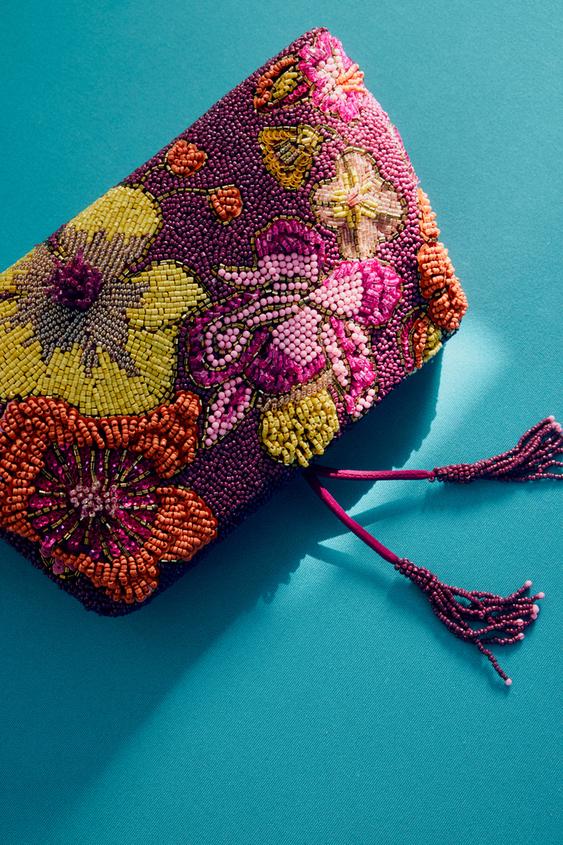 BEADED ENVELOPE BAG - Pink by Zara - Image 0