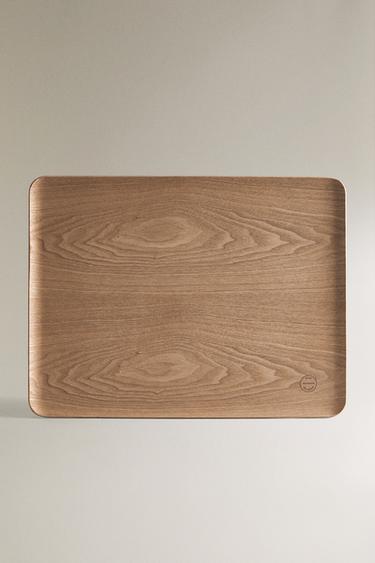 RECTANGULAR NON-SLIP WOODEN TRAY - Light beige by Zara - Image 0