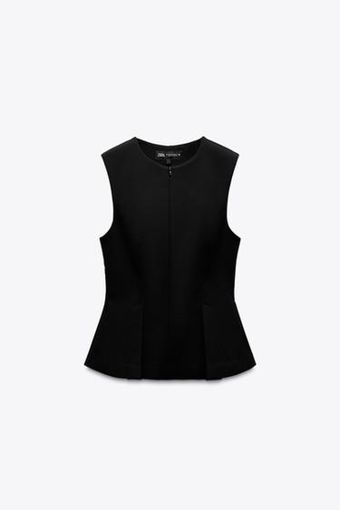PEPLUM DART TOP - Black by Zara