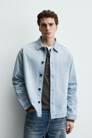 WASHED DENIM OVERSHIRT - Light blue by Zara