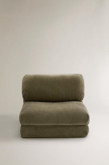 FOLDING CORDUROY CHAIR - Green by Zara