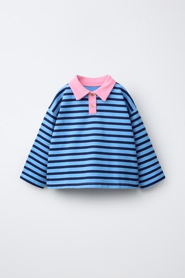 STRIPED POLO SHIRT - Bluish by Zara
