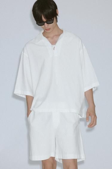 BOUCLÉ TEXTURED SHIRT - White by Zara