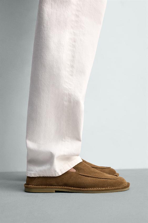 LEATHER LOAFERS - Brown by Zara - Image 0