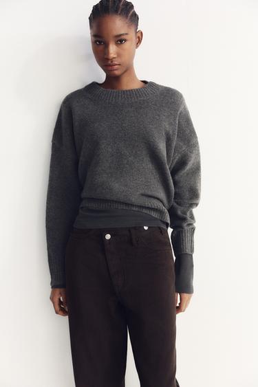 SOFT PLAIN KNIT SWEATER - Mid-grey by Zara