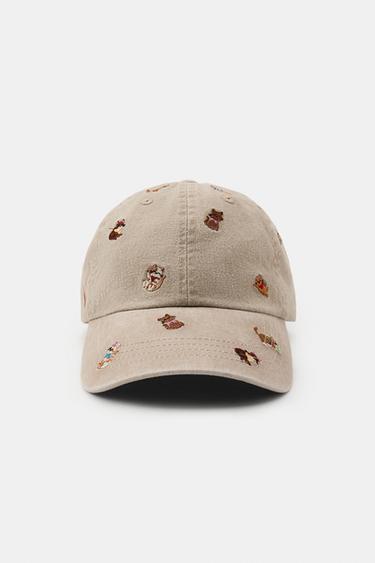 TWILL CAP WITH CAT EMBROIDERY - Beige by Zara