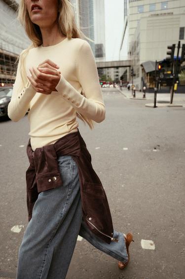 BASIC PLAIN KNIT SWEATER - Butter by Zara - Image 0