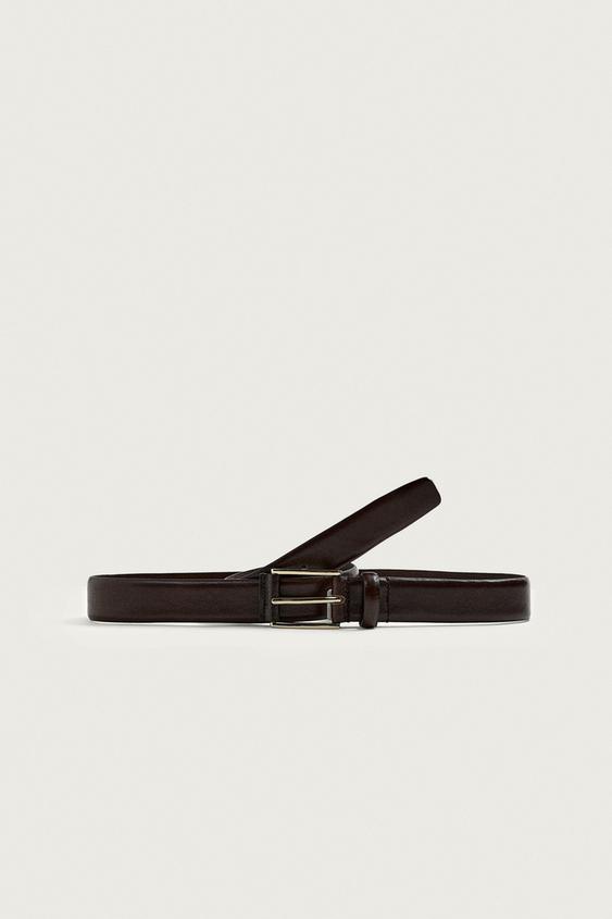 DRESS LEATHER BELT - Brown by Zara - Image 0