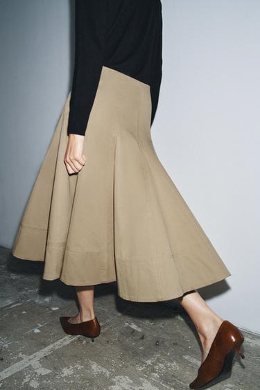 TRENCH COAT MIDI SKIRT ZW COLLECTION - light whisky by Zara