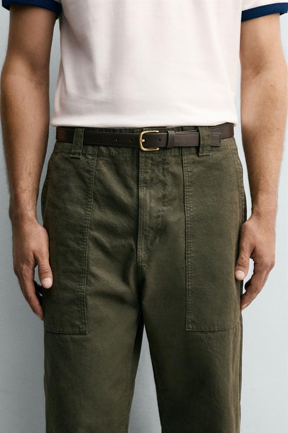DRESS LEATHER BELT - Brown by Zara - Image 0