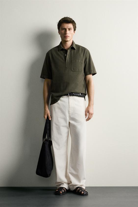 REGULAR FIT POLO SHIRT - Khaki by Zara - Image 0