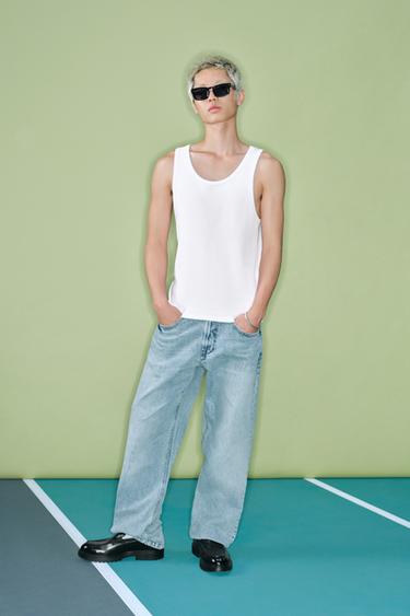 BASIC RIB TANK TOP - White by Zara