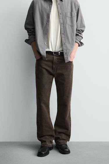 RIPPED FLARE FIT JEANS - Brown by Zara