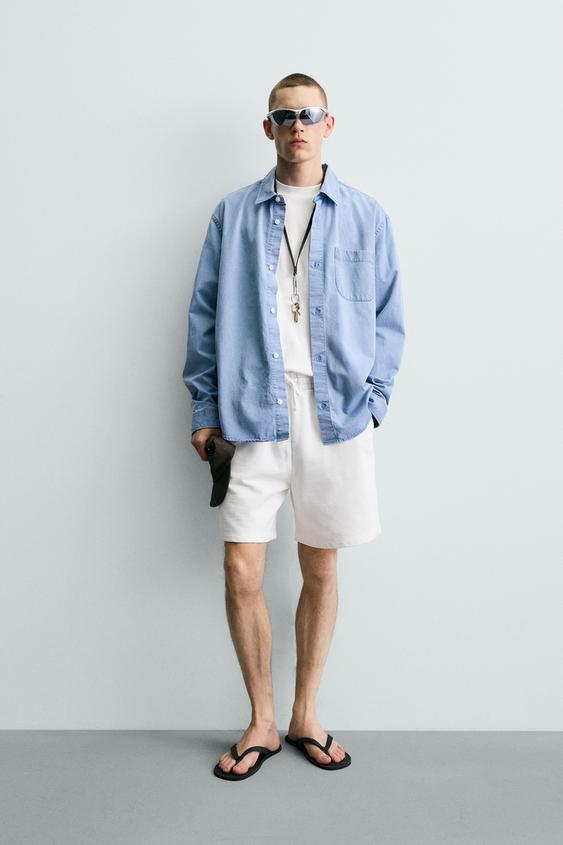 BASIC FADED JOGGER BERMUDA SHORTS - White by Zara - Image 0