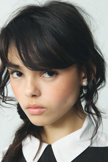 PACK OF 4 FAUX PEARL AND HEART EARRINGS - Silver by Zara