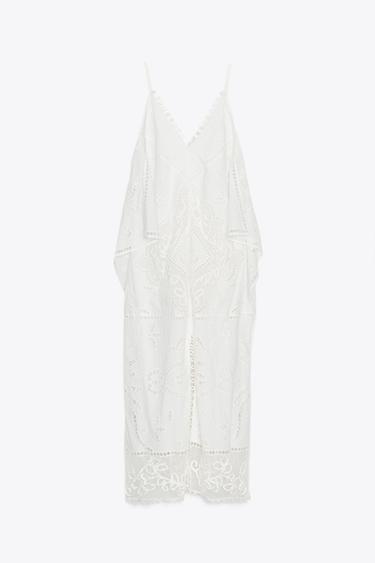 ZW COLLECTION EMBROIDERED DRESS - White by Zara