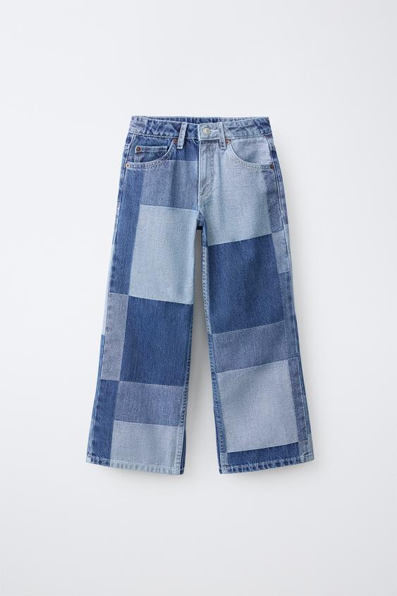 PATCHWORK WIDE-LEG JEANS - Blue by Zara - Image 0