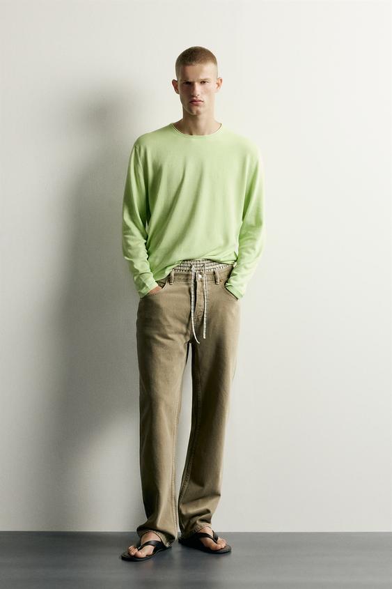 RELAXED FIT COTTON JUMPER - Lime by Zara - Image 0