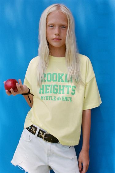 TEXT PRINT T-SHIRT - Lime by Zara