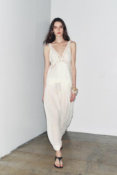ZW COLLECTION LACE TOP - White by Zara - Image 0