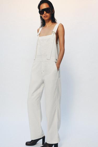 ZW COLLECTION DENIM JUMPSUIT - White by Zara