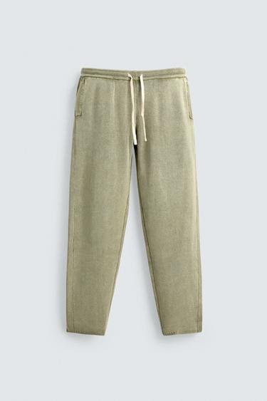 TEXTURED KNIT TROUSERS - Green by Zara