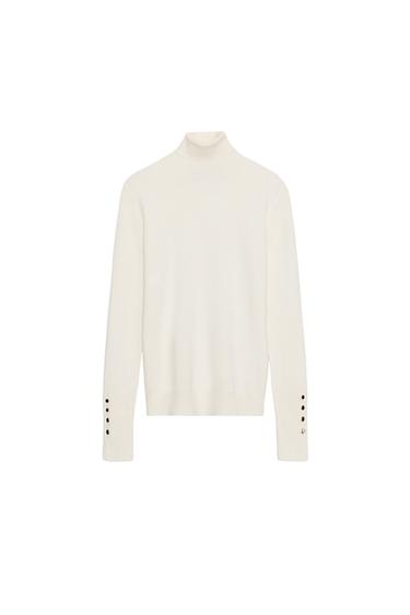 BASIC PLAIN KNIT JUMPER - Ecru by Zara