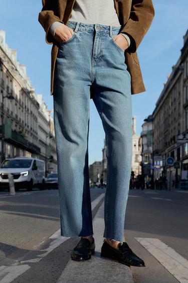 Z1975 HIGH-RISE STRAIGHT JEANS - Mid-blue by Zara