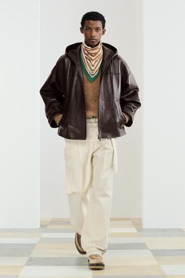 LTHR JKTC - Dark brown by Zara