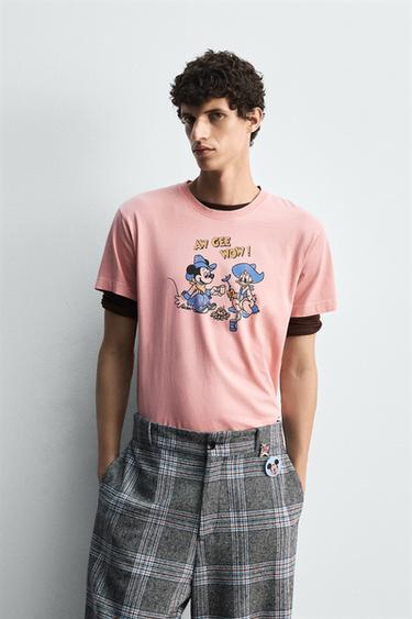 MICKEY + DONALD HARRY LAMBERT FOR ZARA X DISNEY T-SHIRT - Pastel pink by Zara
